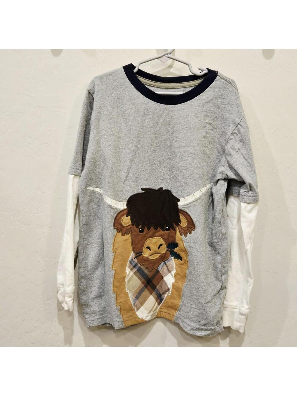 Gymboree Little Rocky Mountain Long Sleeve Highland Cow Boys Size 8 EUC